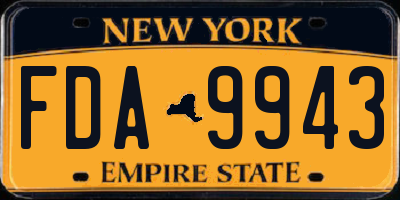 NY license plate FDA9943