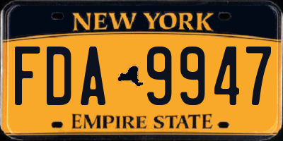 NY license plate FDA9947