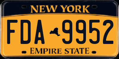 NY license plate FDA9952