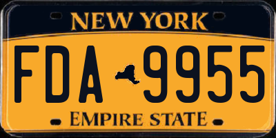 NY license plate FDA9955