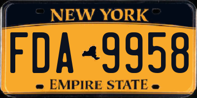NY license plate FDA9958