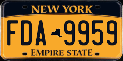 NY license plate FDA9959