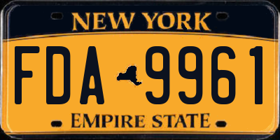 NY license plate FDA9961