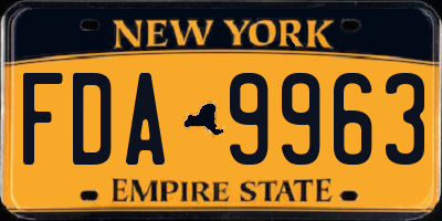 NY license plate FDA9963