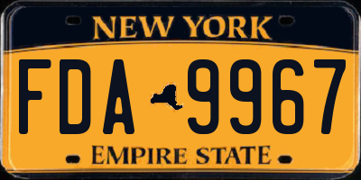 NY license plate FDA9967