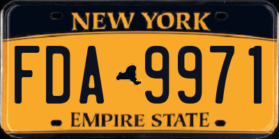 NY license plate FDA9971
