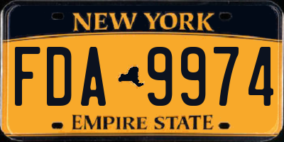 NY license plate FDA9974