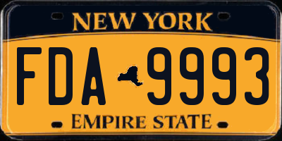 NY license plate FDA9993