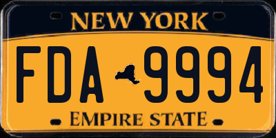 NY license plate FDA9994