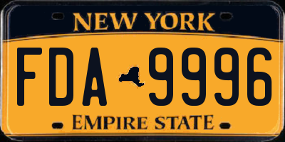 NY license plate FDA9996
