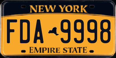 NY license plate FDA9998