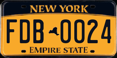 NY license plate FDB0024