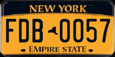 NY license plate FDB0057