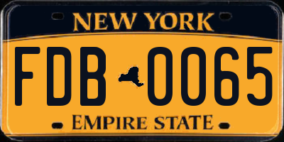 NY license plate FDB0065