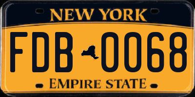 NY license plate FDB0068