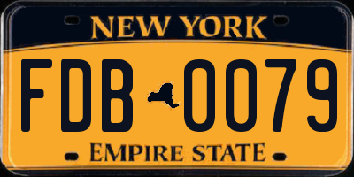 NY license plate FDB0079