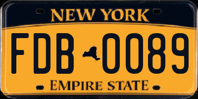 NY license plate FDB0089