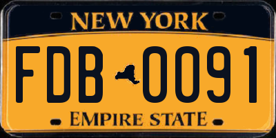 NY license plate FDB0091