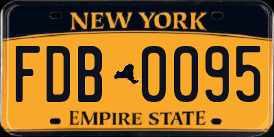 NY license plate FDB0095