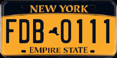 NY license plate FDB0111