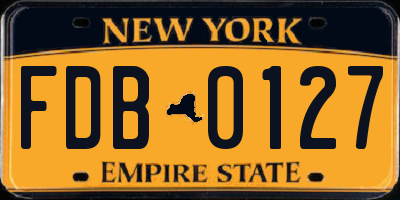 NY license plate FDB0127