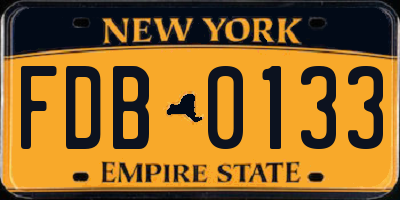 NY license plate FDB0133