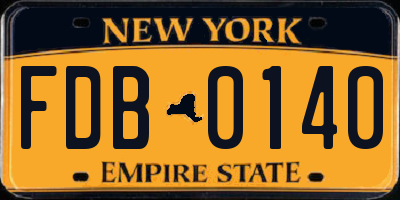 NY license plate FDB0140