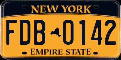 NY license plate FDB0142
