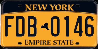 NY license plate FDB0146