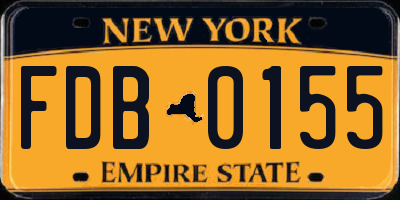 NY license plate FDB0155