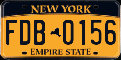 NY license plate FDB0156