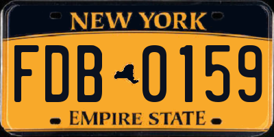NY license plate FDB0159