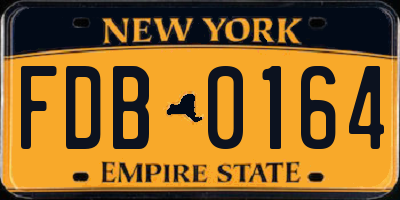 NY license plate FDB0164