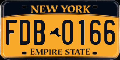 NY license plate FDB0166