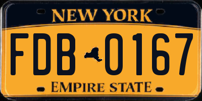 NY license plate FDB0167