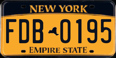 NY license plate FDB0195