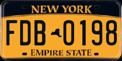 NY license plate FDB0198