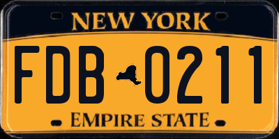NY license plate FDB0211