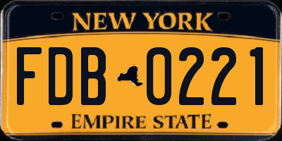 NY license plate FDB0221