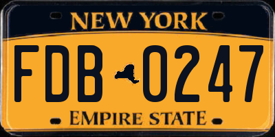 NY license plate FDB0247