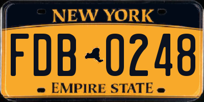 NY license plate FDB0248