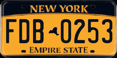 NY license plate FDB0253