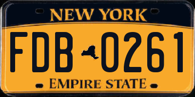 NY license plate FDB0261