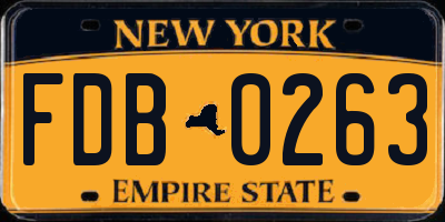 NY license plate FDB0263
