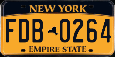 NY license plate FDB0264