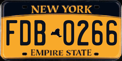 NY license plate FDB0266