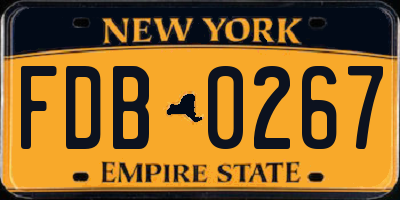 NY license plate FDB0267