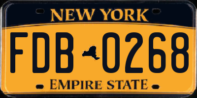 NY license plate FDB0268
