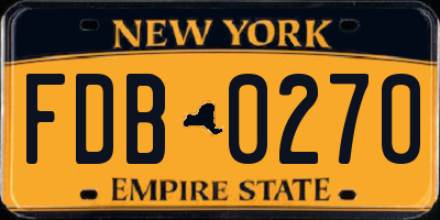 NY license plate FDB0270