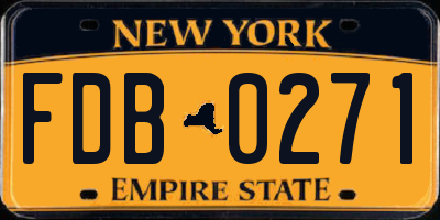 NY license plate FDB0271